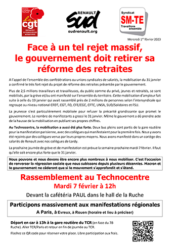 230123 tract intersyndical retraites 31 janvier